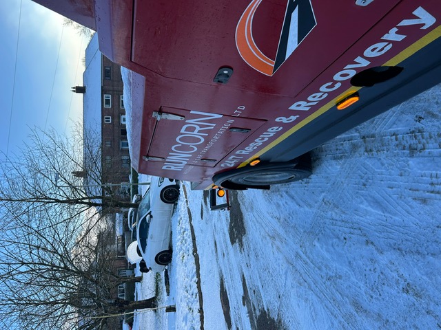 Fleet vehicle transporting a car